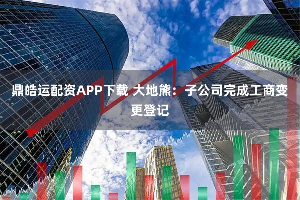鼎皓运配资APP下载 大地熊:子公司完成工商变更登记